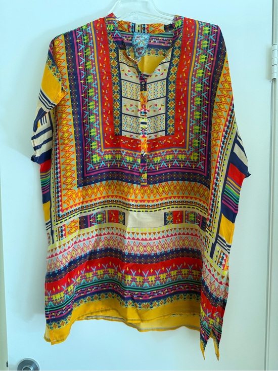 Johnny Was Tops - Johnny Was Yellow Multi-Pattern Tunic Top